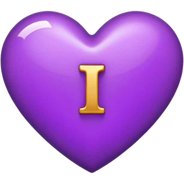 The Letter “i” inside a Purple Heart emoji