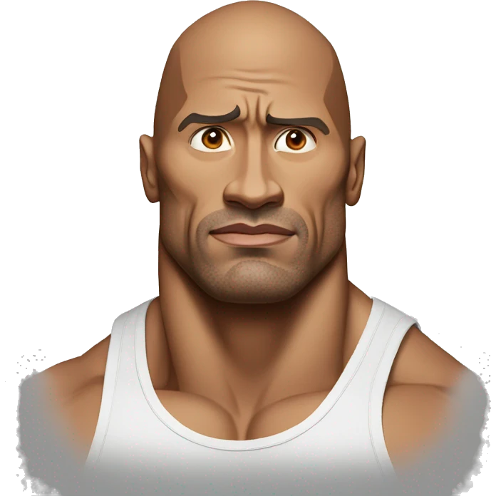 dwayne johnson in tanktop serious face emoji