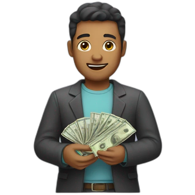 a man with cash in his hands  emoji