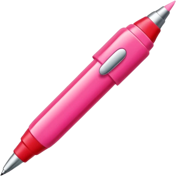 chunky pink and red pen emoji
