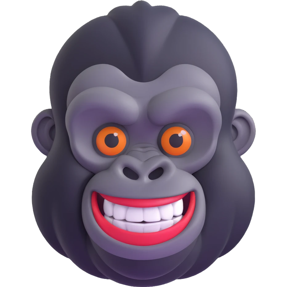 gorilla head smiley emoji