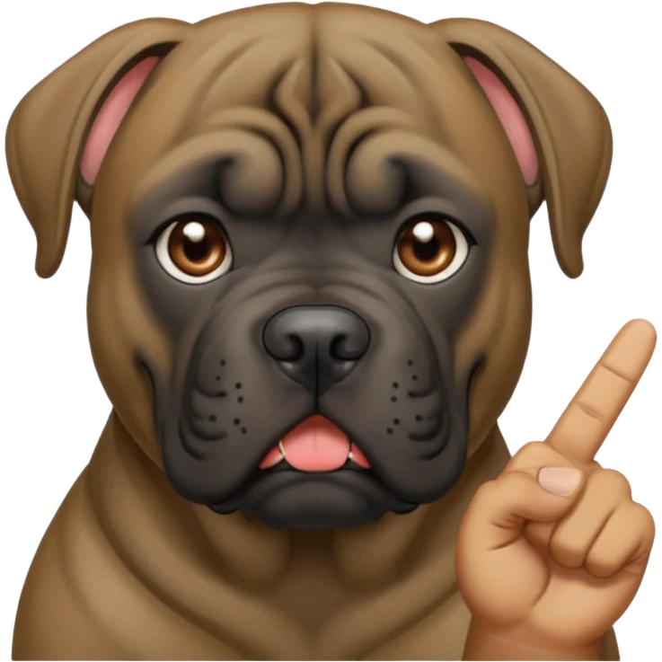 Cane corso with middle finger up  emoji