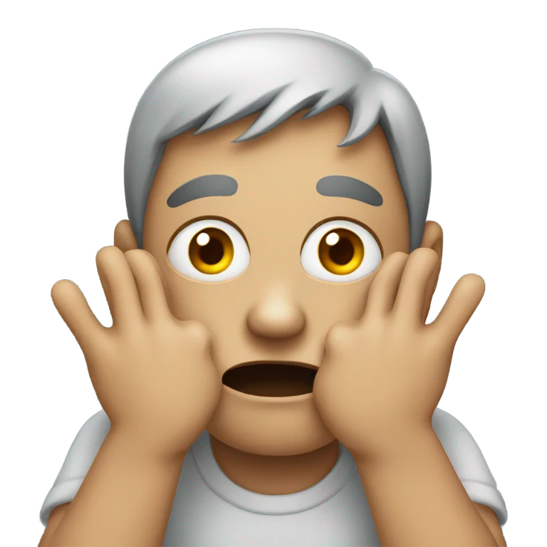 scared squeezing guilty emoji