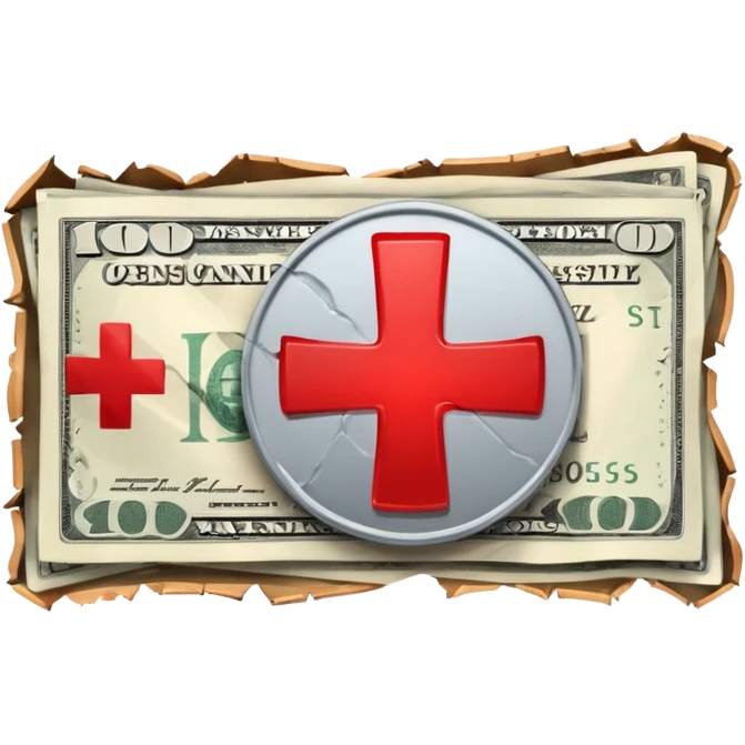 a money billet with a red cross through (x shape), like for free emoji