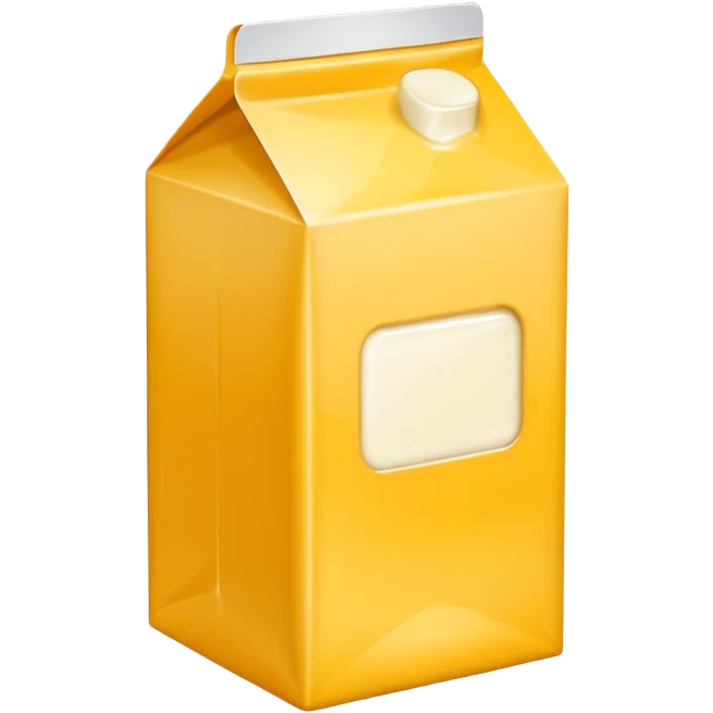 plain yellow milk box, minimal, no label, no straw, simple, clear emoji