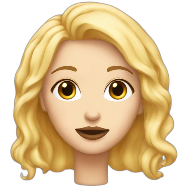 Une blonde qui fait un bisou emoji