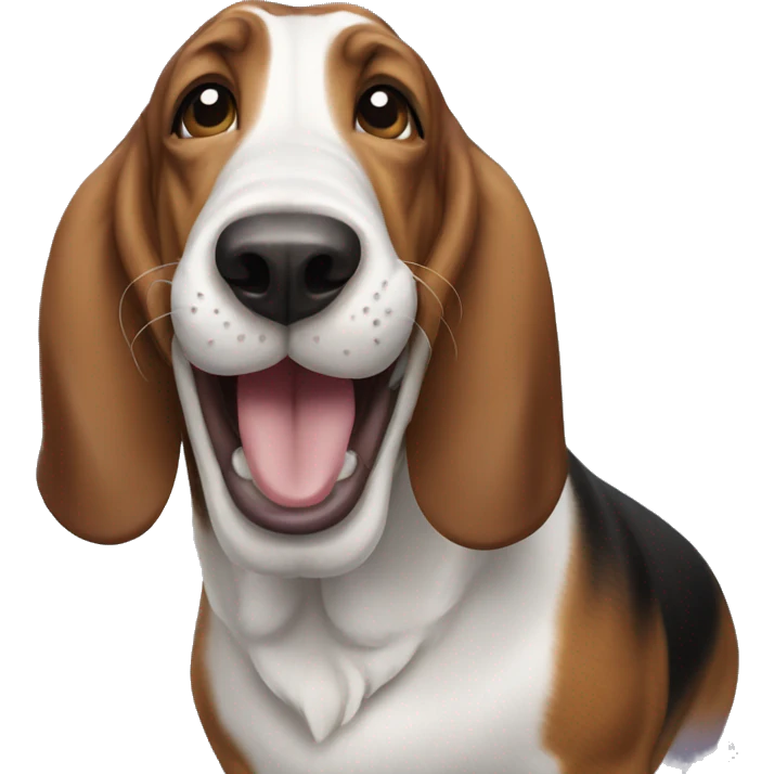 Laughing basset hound emoji