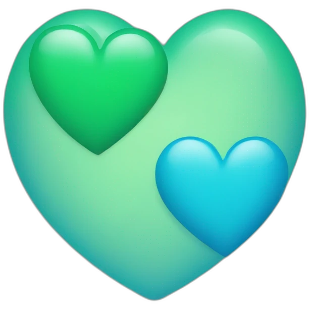 Green blue heart emoji