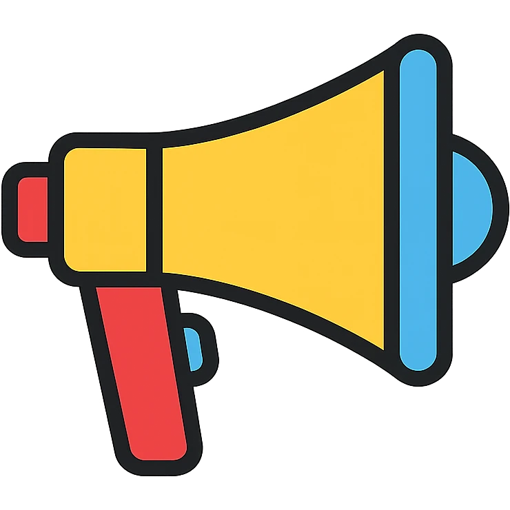 megaphone icon, clean and simple, modern icon style emoji