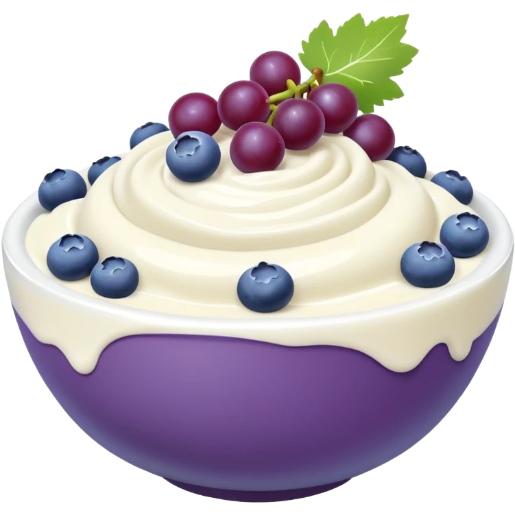 yoghurt bowl with grapes and blueberries emoji