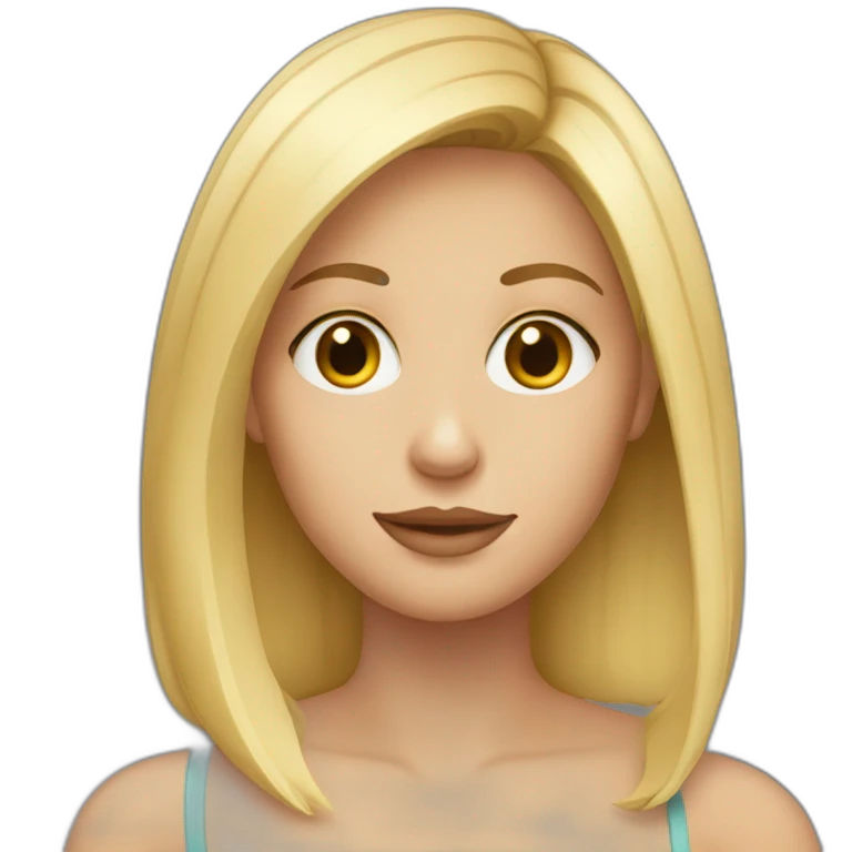 3/4 girl face blonde with almond eyes emoji