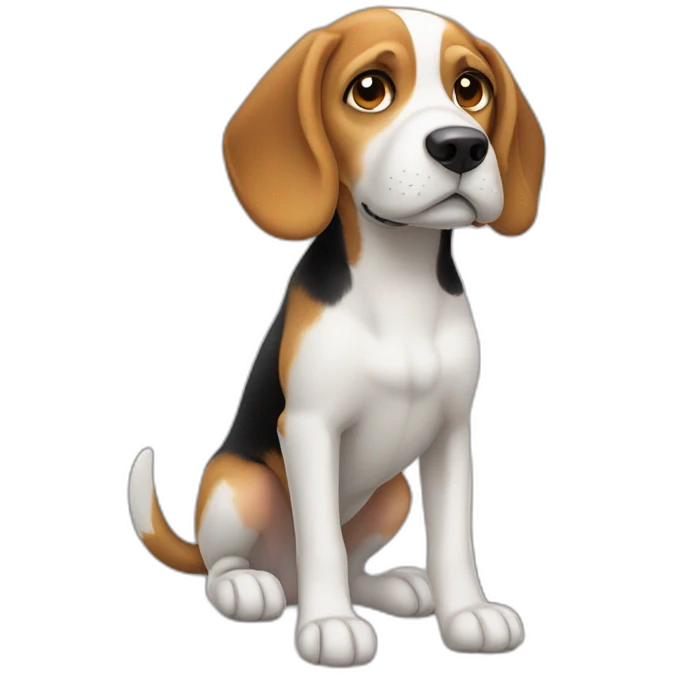 beagle，full body，bottom to top view emoji