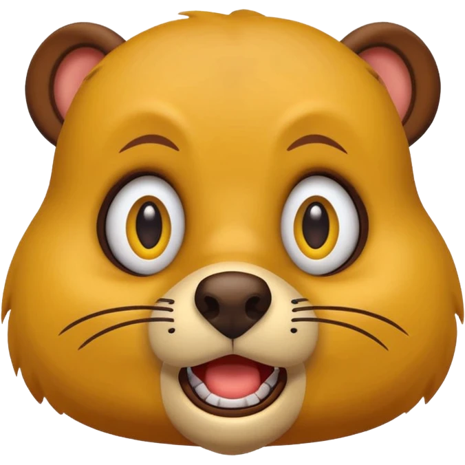 BUC-EES BEAVER emoticon expressing fright emoji