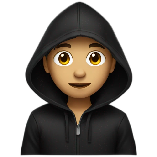 Boy in black hood emoji
