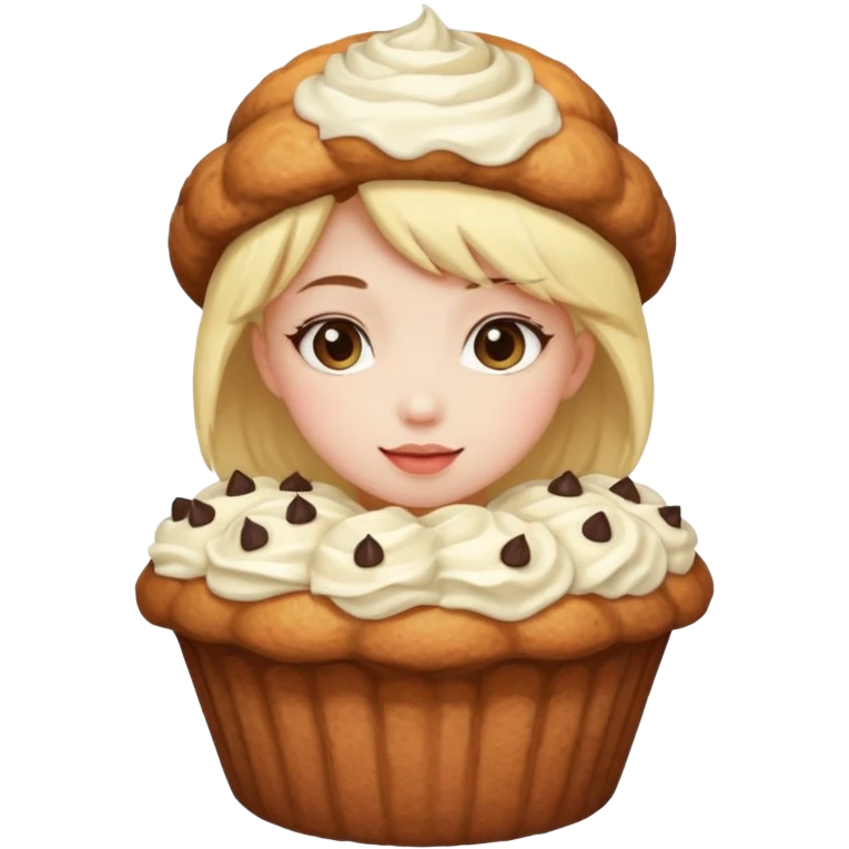 girl as vanilla muffin emoji