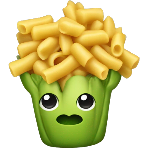 macaroni with broccoli and chicken emoji