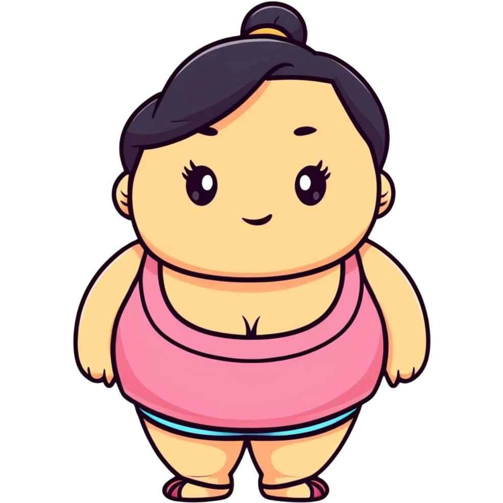 plus size girl with cute expression emoji