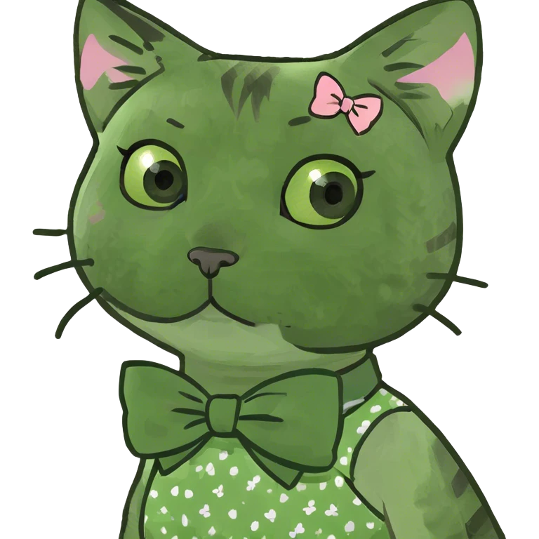 Small gray tabby cat girl  emoji