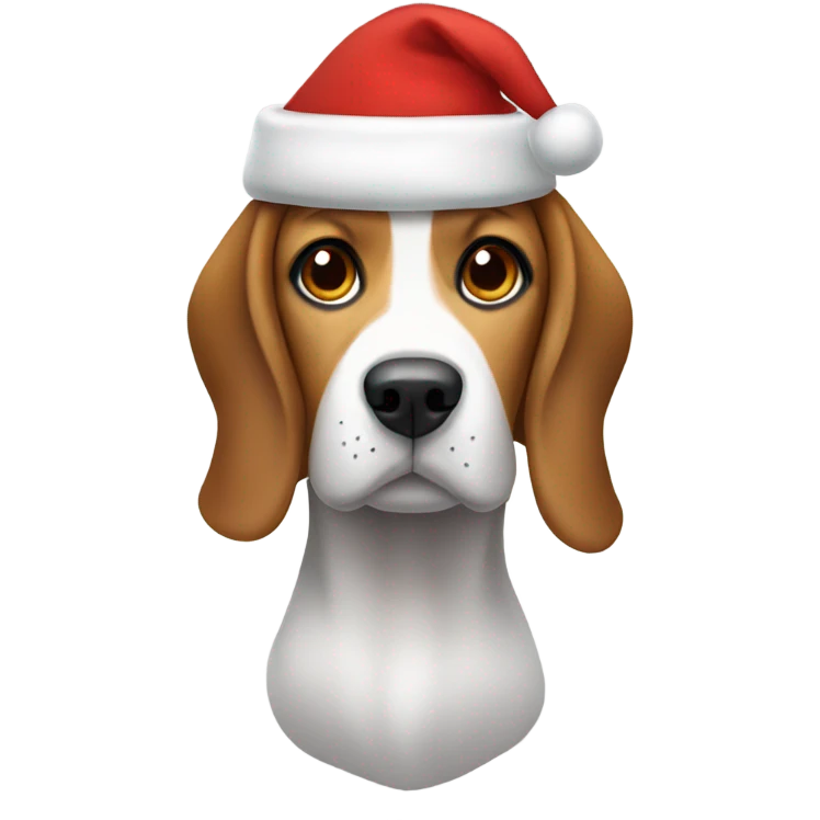 Beagle with Santa hat emoji