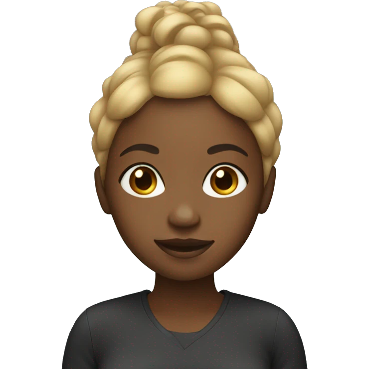 black girl with honey blonde hair emoji
