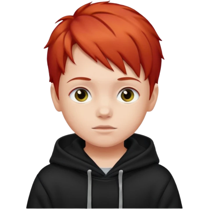 child with red hair and black hoodie emoji
