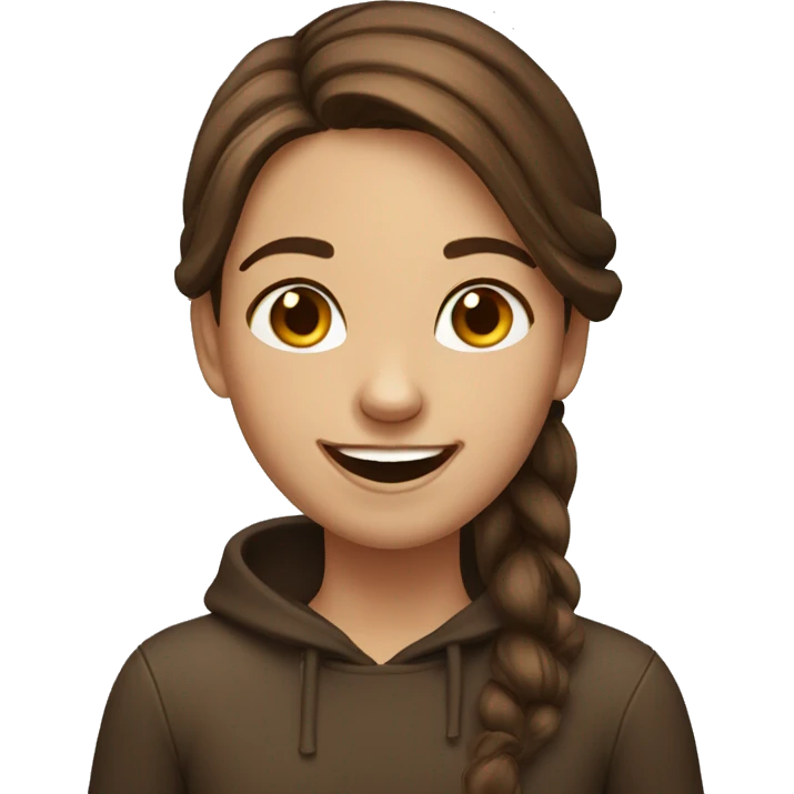 Giggling brown hair girl emoji
