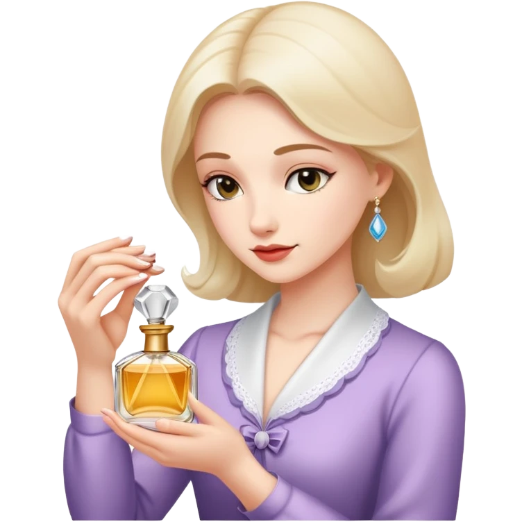 woman bows gives perfume emoji