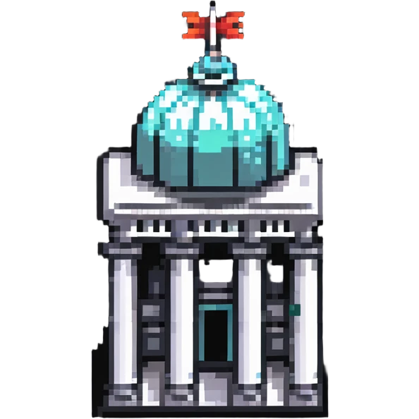 tiny simple city hall building icon with columns, modern colors, minimal details, small size emoji