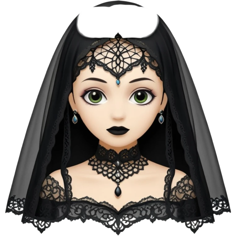 a black veil dark gothic emoji