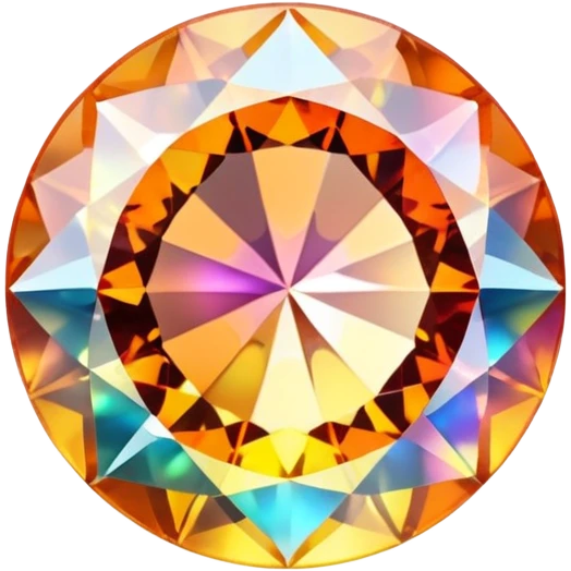 extra close-up round cut azotic topaz gemstone with holographic shine and silver metal accent, elegant and vibrant emoji
