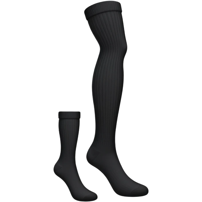  Plain Black  very long socks emoji