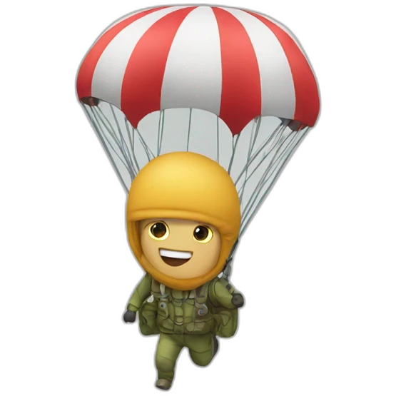 un caca qui saute en parachute emoji