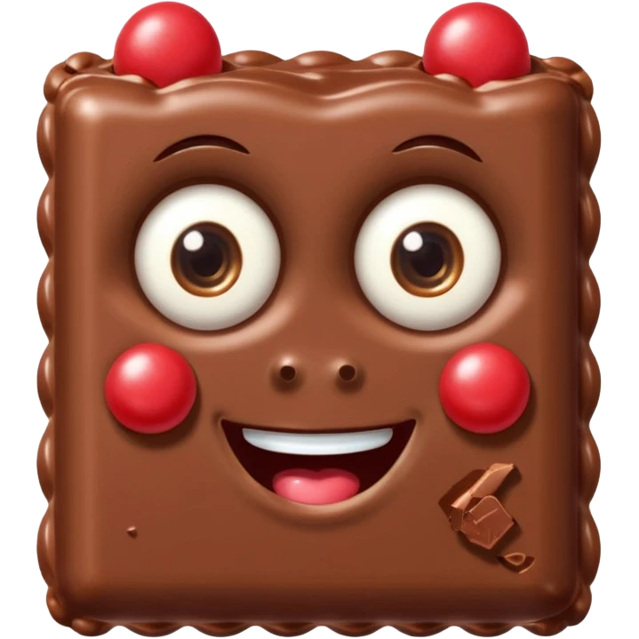 candy bar with eyes and wearing earrings emoji