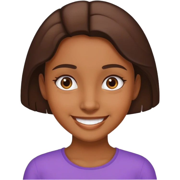 chica morena sonriendo emoji