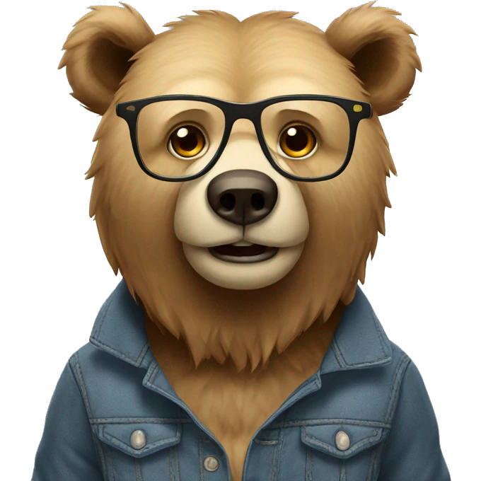 bear wear glasses  emoji