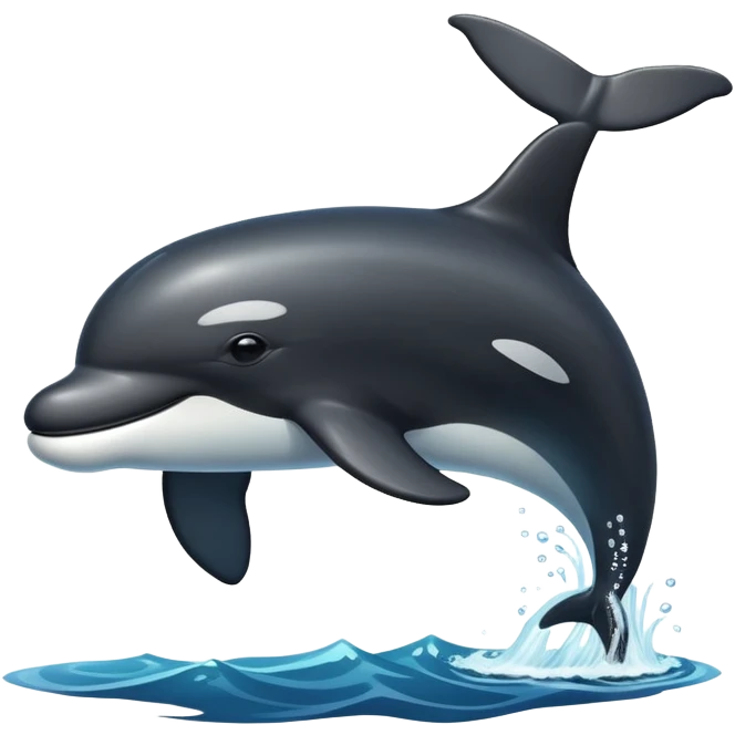 Realistic cinematic black and white pilot whale emoji