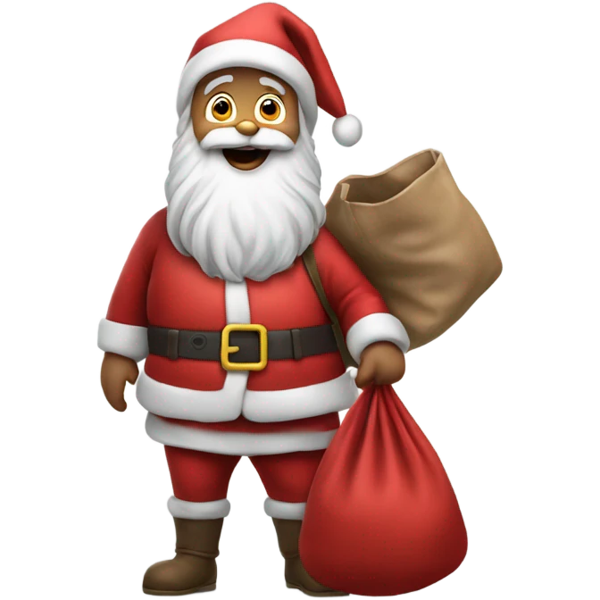 Hyper Realistic Santa waving and holding his sack emoji