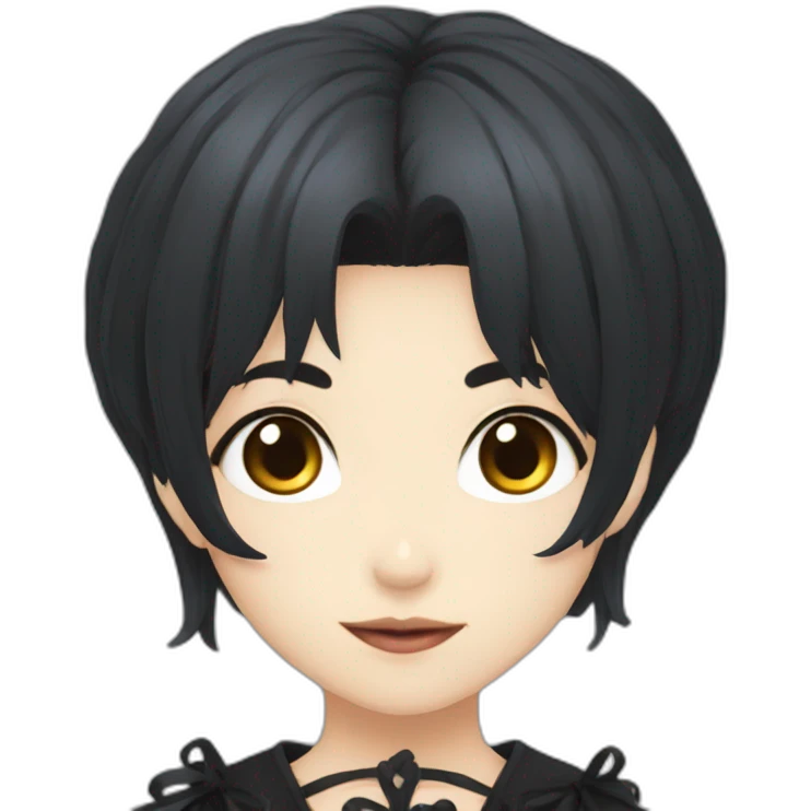 Nana Ōsaki in Anime with a gothic style, black hair emoji