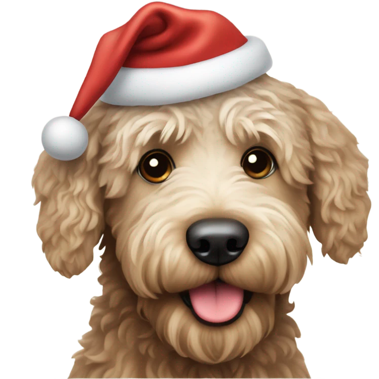 Labradoodle Christmas dog emoji