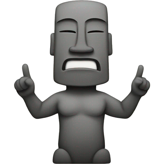 Moai making a peace sign  emoji
