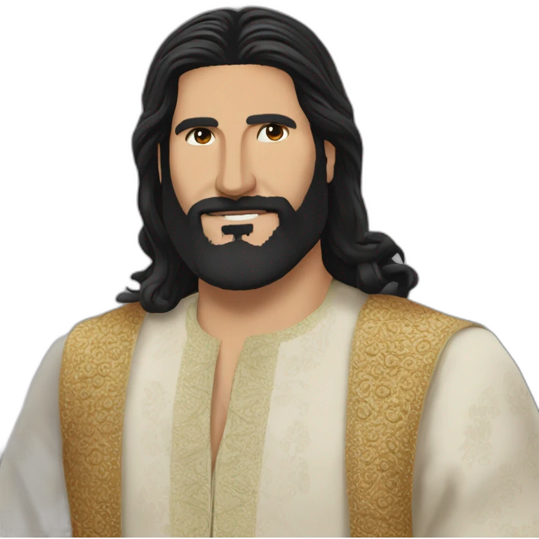 Kayvan Novak traditional clothes long hair very long beard emoji