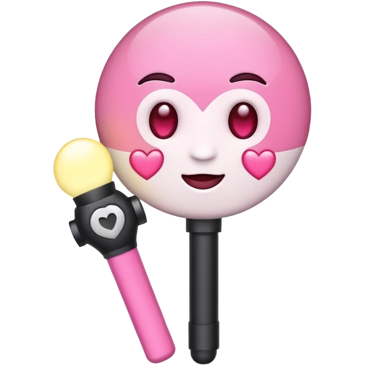 a fan emoji with heart eyes holding light stick emoji