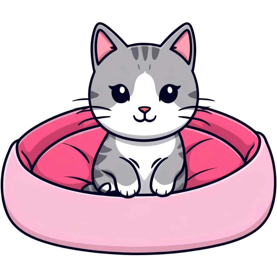The cat plays on the pad emoji