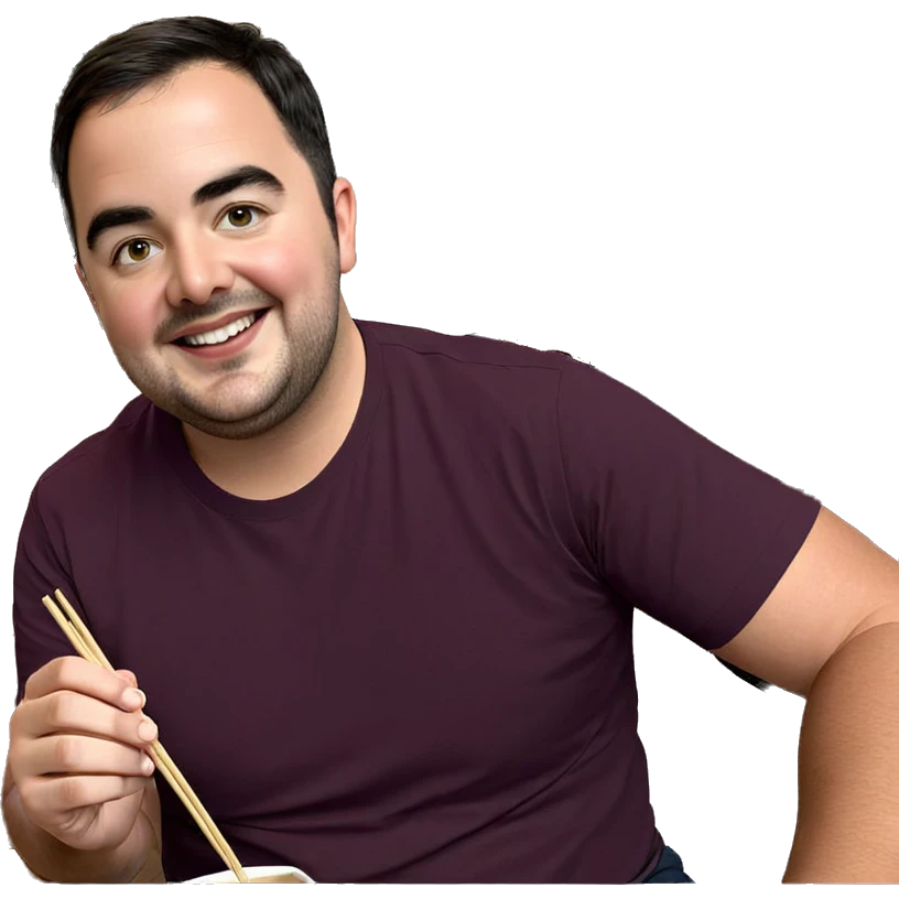 smiling boy with chopsticks emoji