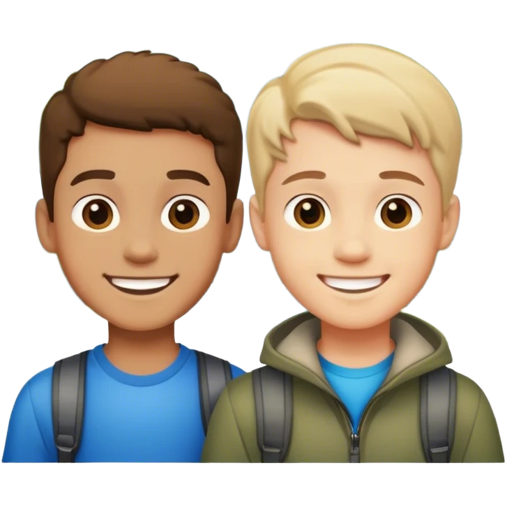 smiling boys in the outdoors emoji