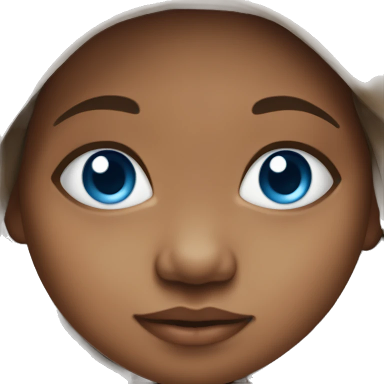 Aboriginal baby with tan skin and blue eyes emoji