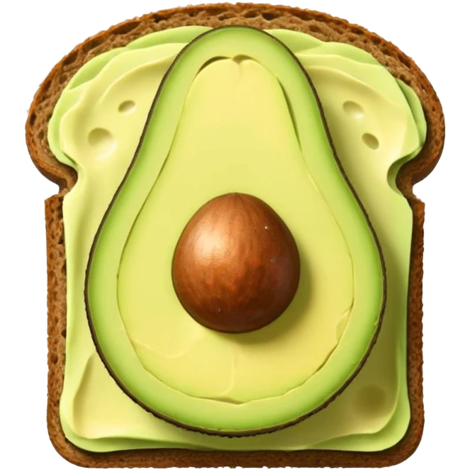 Minimalistic flat vector icon, iOS style, thin black contour on white background. Slice of bread with avocado slices on top. Clean, no text, no shadows.
 emoji