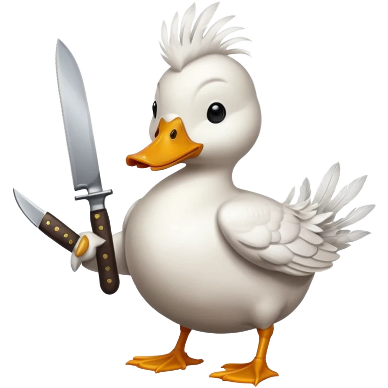 a duck with a knife  emoji
