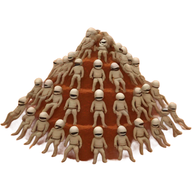 Human pyramid on Mars mid fart emoji