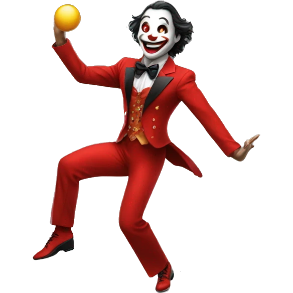 Male Dancing joker in red suit  emoji